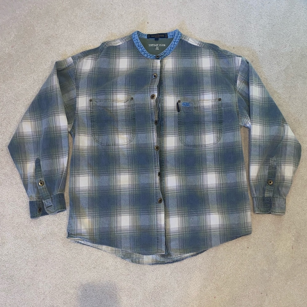 Fryday Club Plaid Long-sleeve Button-down Shirt
